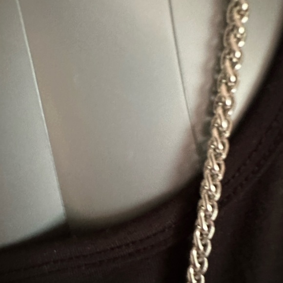 NWOT Chain and clear Plastic Insert shiny silver tone adjustable for long Wallet - Picture 6 of 13